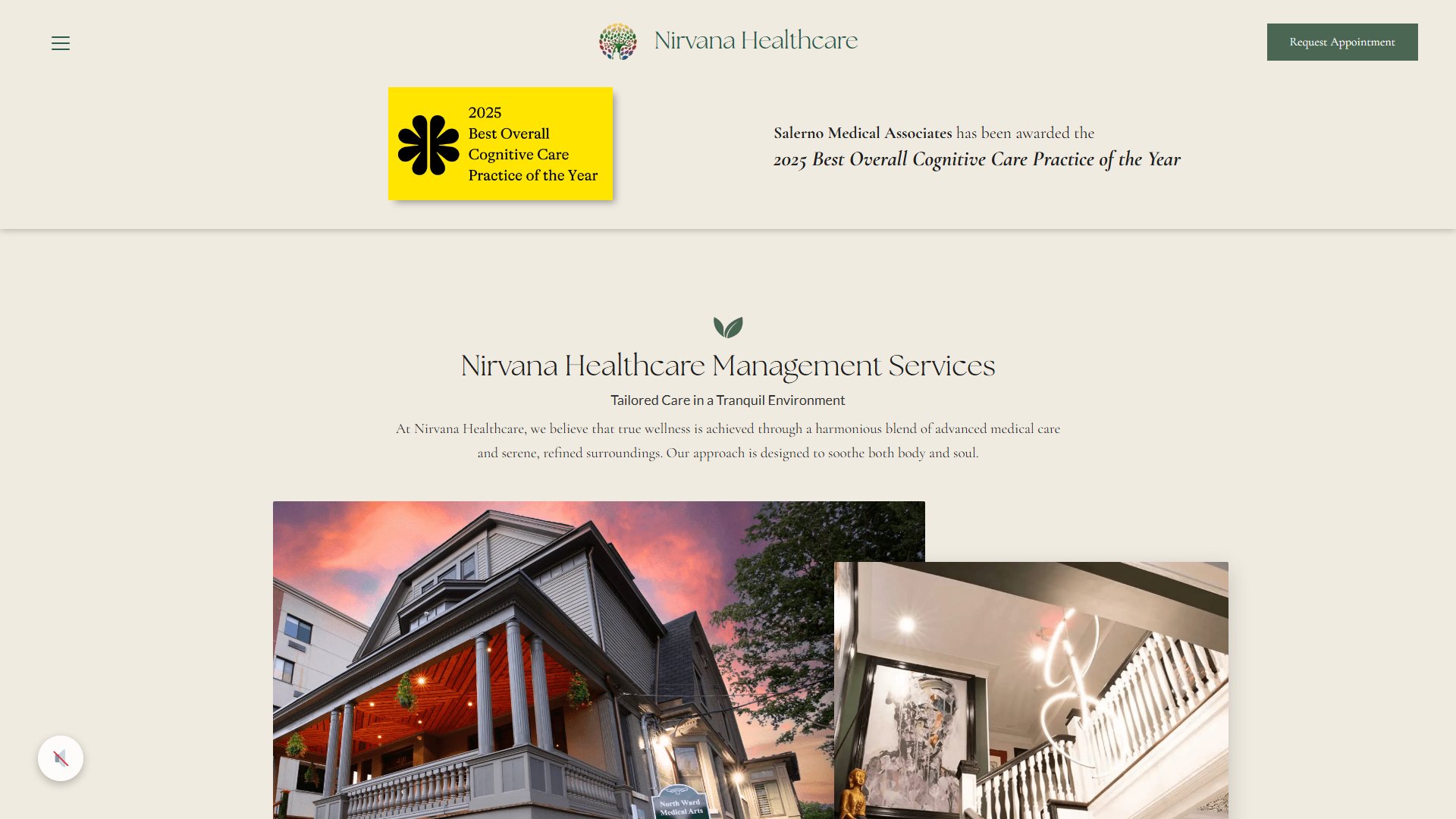Homepage second section, Tailored Care in a Tranquil Environment with Victorian clinic photography
